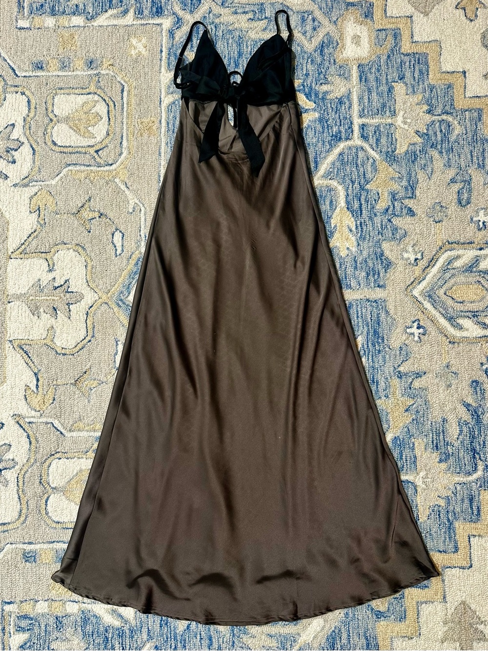 Peppermayo Steel Me Away Satin Slip Maxi Dress XS Tie Back Wedding Guest Sexy - Picture 7 of 10